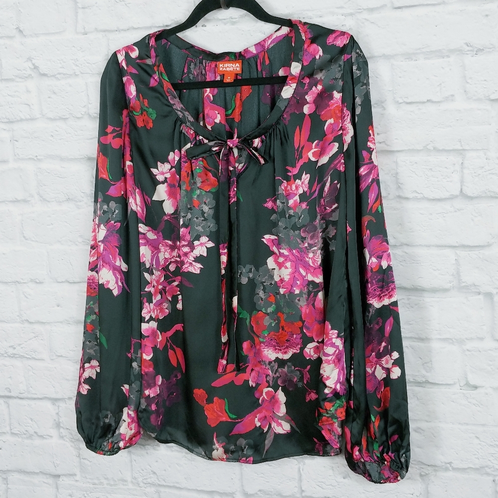 KIRNA ZABETE | Floral Silky Long Sleeve Blouse